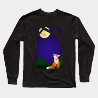 Full moon fox Long Sleeve T-Shirt